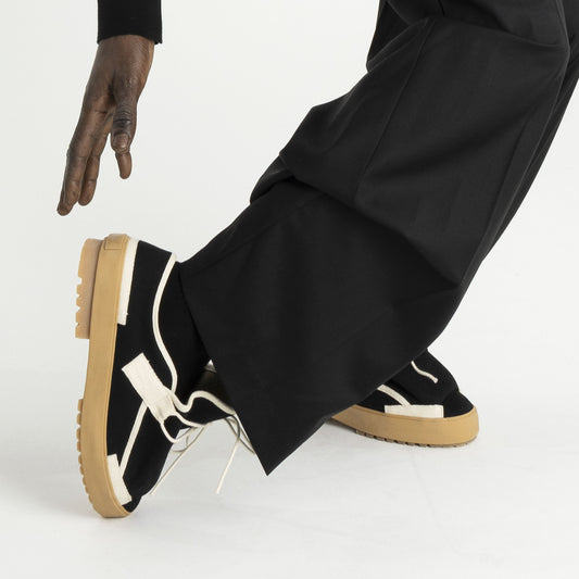 Pleated Loafer Black Écru